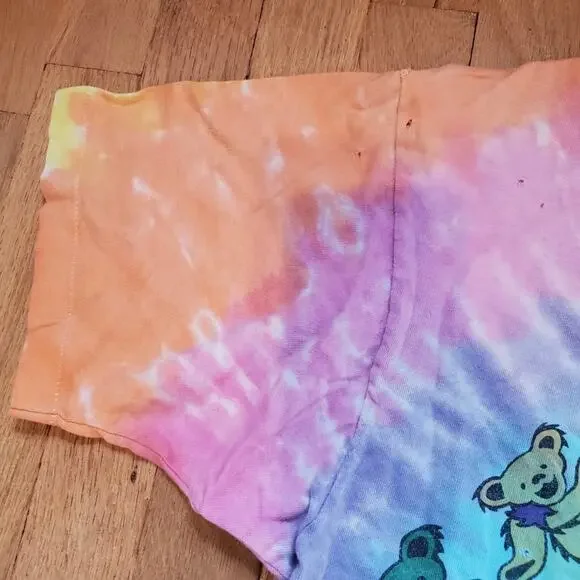 Vintage 1989 Single Stitch Tie Dye Classic Grateful Dead Bear Graphic T Shirt - Picture 9 of 15